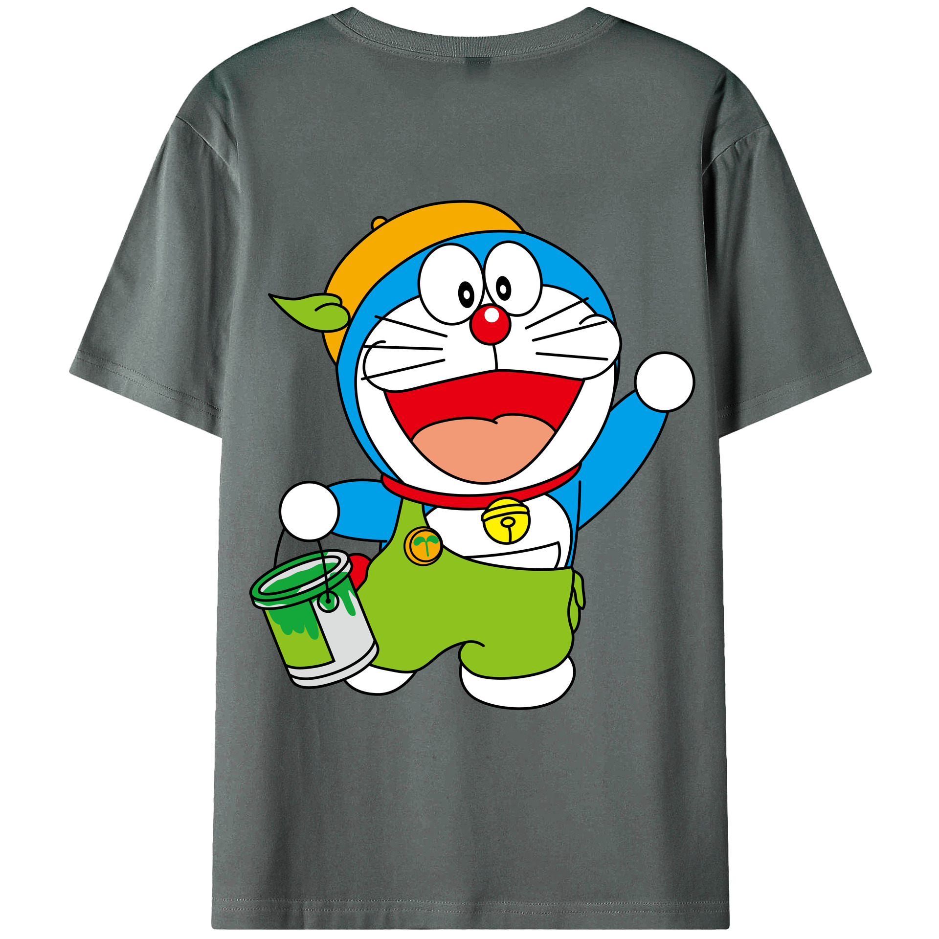 （画像用） ドラえもん Doraemon 綿100％ メンズ半袖Tシャツ（バックプリント） 通気性